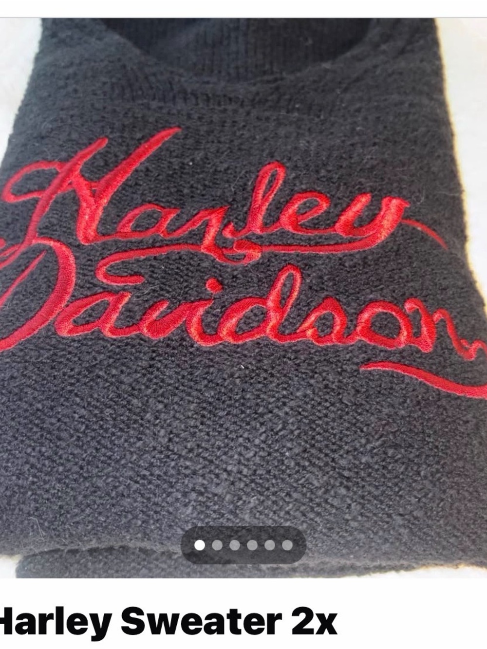 Harley-Davidson Black V-Neck Sweater with Red Script Logo